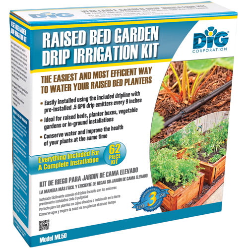 DIG Raised Bed Garden Drip Irrigation Kit UV-Resistant Line Tubing Sprinkler Set